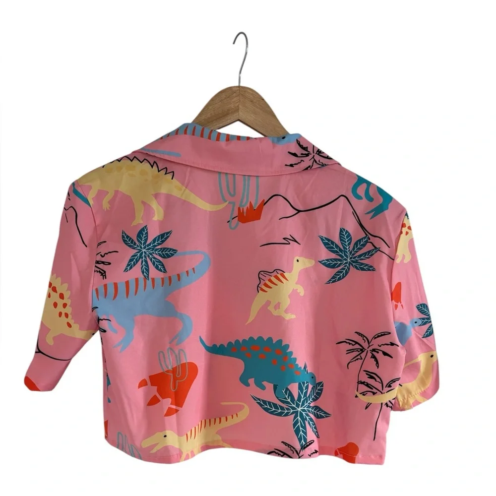 Dinosaur Print Crop Top - Picture 2 of 3